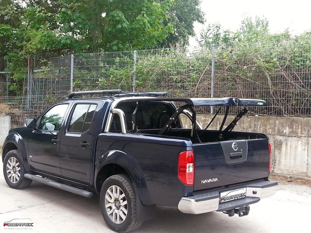 NISSAN NAVARA D40 D-CAB LONGBED TOPUP COVER  MED RULLESTANG